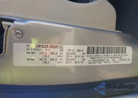 2015 Dodge Grand Caravan Sxt z USA, uszkodzony, nr VIN 2C4RDGCG8FR548341